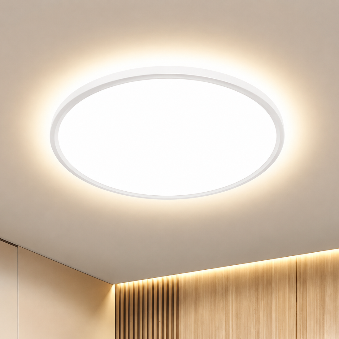 OTREN LED Ceiling Light Flat Round 3000K, 30Cm