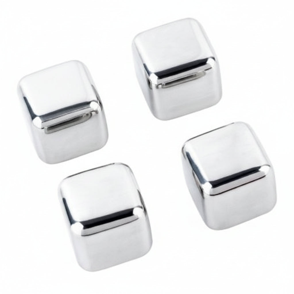 Livarno Home Stainless Steel Reusable Ice Cubes 4-Piece