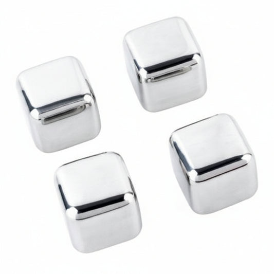 Livarno Home Stainless Steel Reusable Ice Cubes 4-Piece