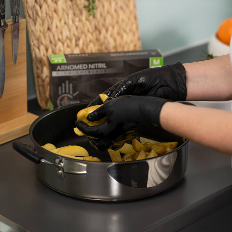 ARNOMED Nitrile MIDNIGHT BLACK Powder-Free Disposable Gloves, High-Quality, Tear-Resistant