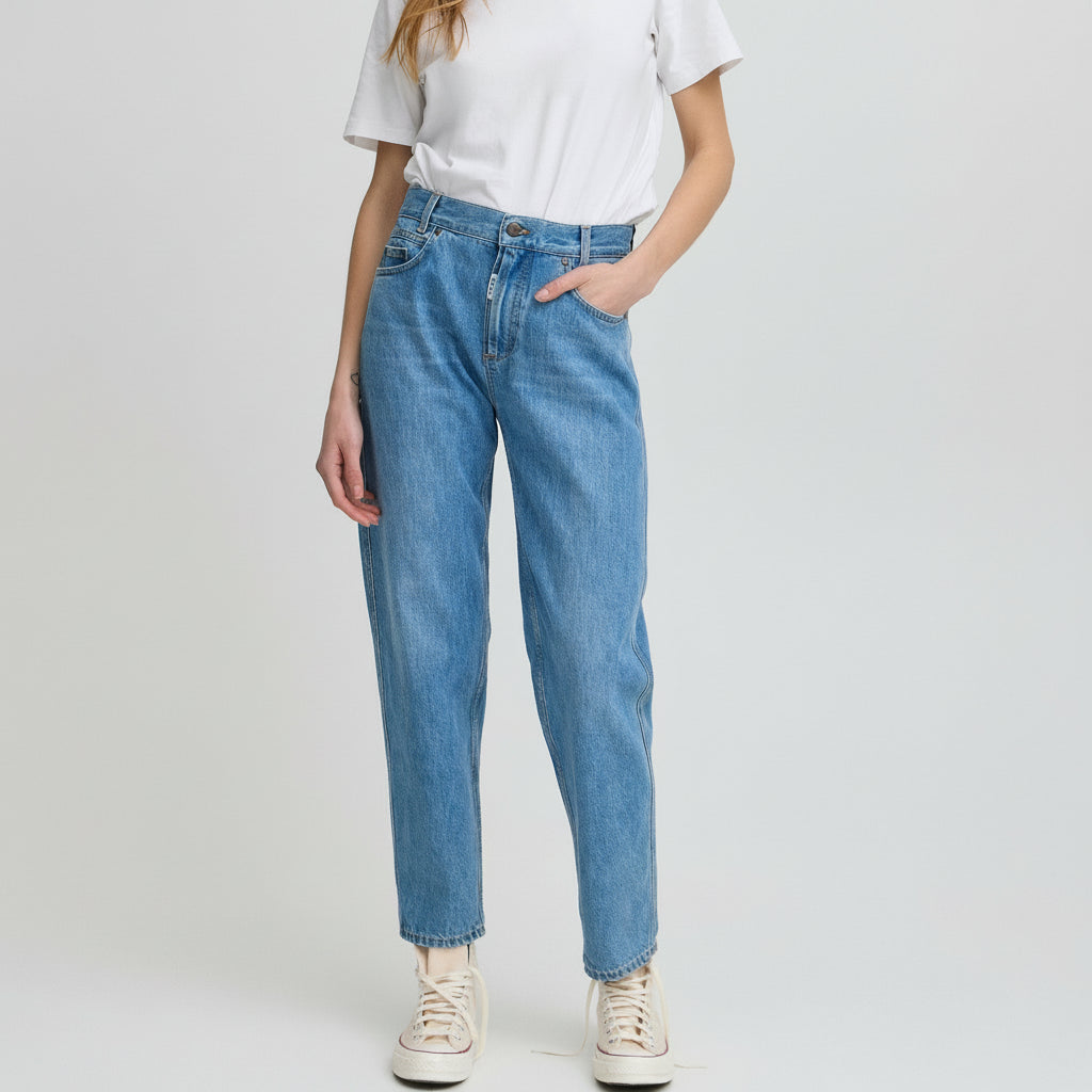 BAPAOLO Women's Stonewash Cropped Jeans: Comfortable Cotton Denim, Stylish Mid-Rise Fit