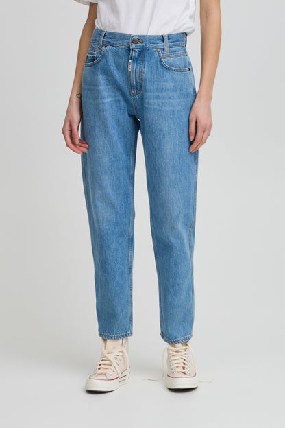 BAPAOLO Women's Stonewash Cropped Jeans: Comfortable Cotton Denim, Stylish Mid-Rise Fit