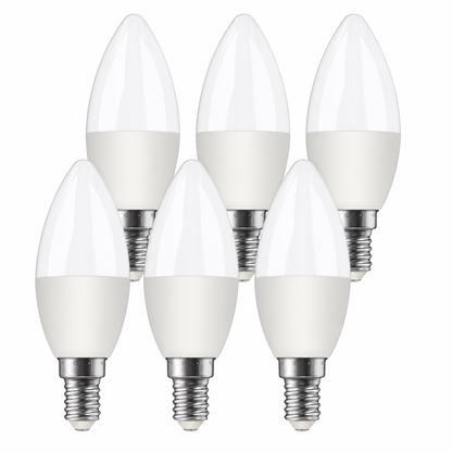 EvaStary C37 LZ002 E14 LED Candlelight Bulbs 5W - 6 Pack