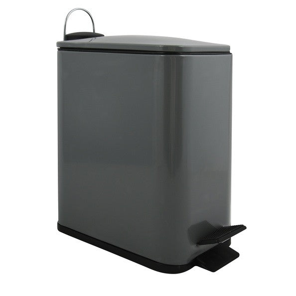 Spirella ERIK 5L Matt Gray Stainless Steel Soft-Close Pedal Bin