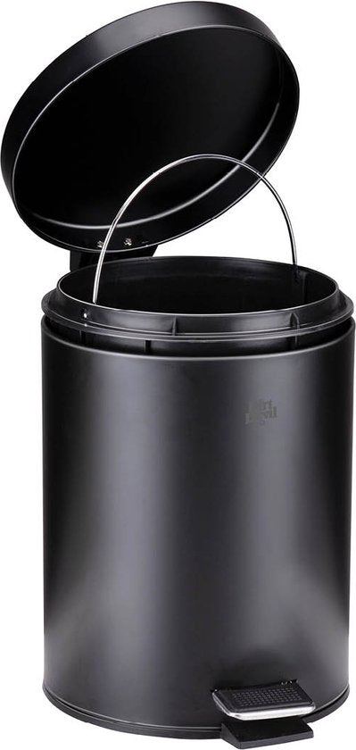 Dirt Devil 5L Pedal Trash Can for Bathroom Stainless Black