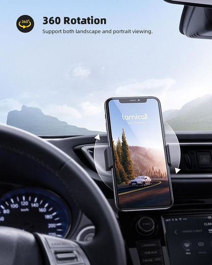 Lamicall Car Air Vent Phone Mount Two-Grip Design Black