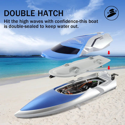 GizmoVine 2021 T03 High-Speed RC Boat with Extra Battery - Gomix Brands Outlet