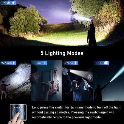 Blukar Waterproof Lightweight Mini Handheld LED Torch Rechargeable K9137