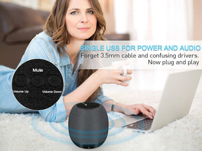YYV USB PC Speaker: Wired Computer Speaker for Desktop/Laptop, Stereo Sound, Enhanced Bass