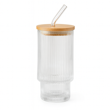 Cypra 4-Piece Ribbed Glass Set – 473 ml Clear Drinkware