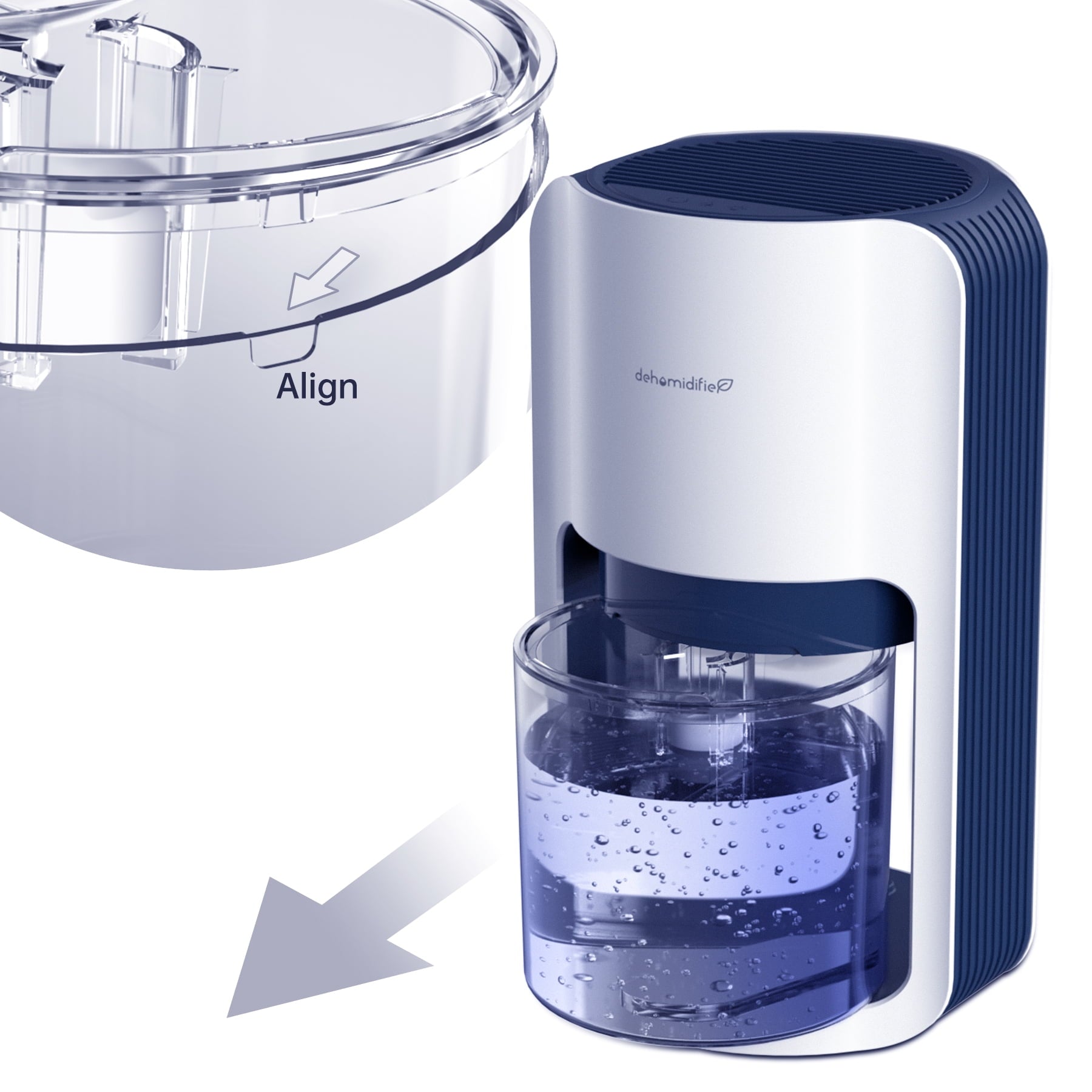 ALROCKET 1200ML Portable Quiet Dehumidifier, 480 Sq Ft, Auto Defrost, Home