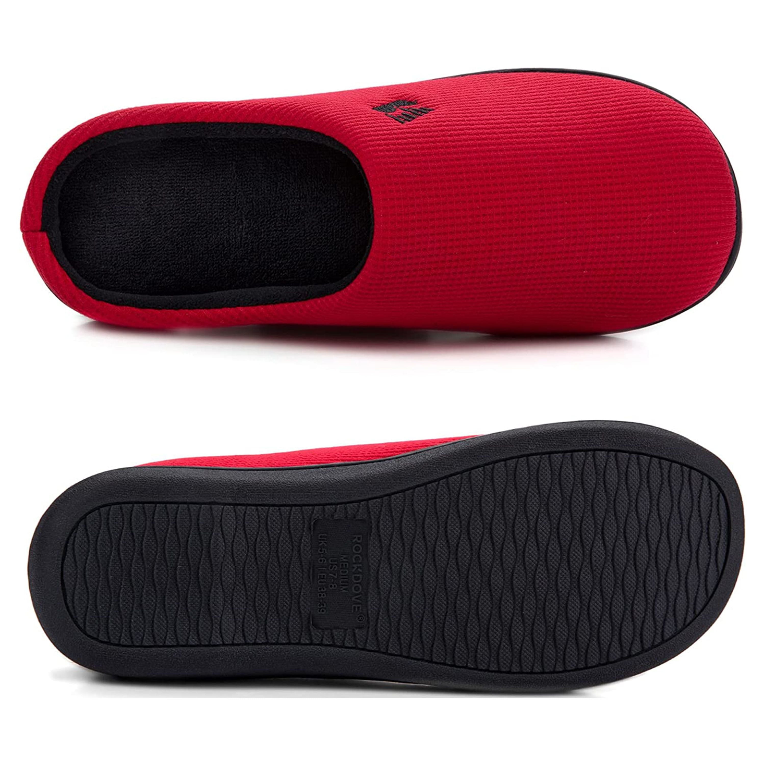 RockDove Women's Dual-Tone Plush Memory Foam Slippers with Anti-Skid Sole