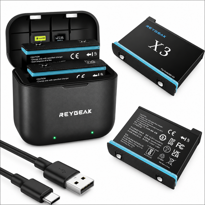 REYGEAK Fast Dual Battery Charger Hub for Insta360 X3