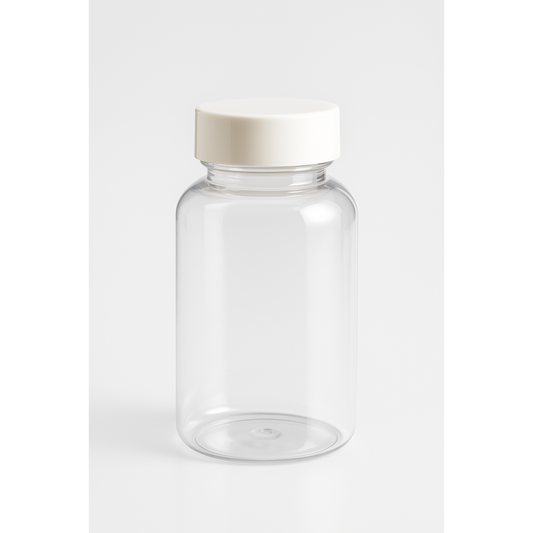 120cc Clear Glass Bottle with White Cap (Set of 5)