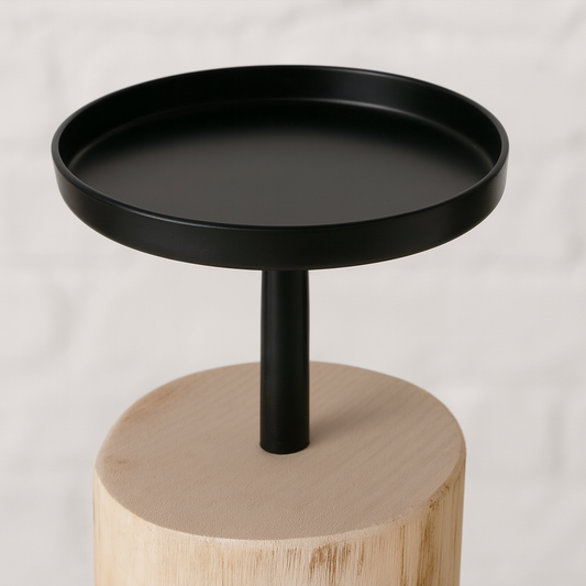 Tempe Round Eucalyptus Candle Holder, 14cm Diameter, Elegant Natural Decor