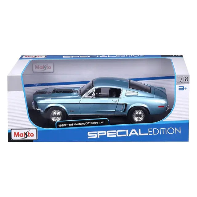 Maisto 1968 Ford Mustang GT Jet Blue 1:18 Diecast  Metal Model