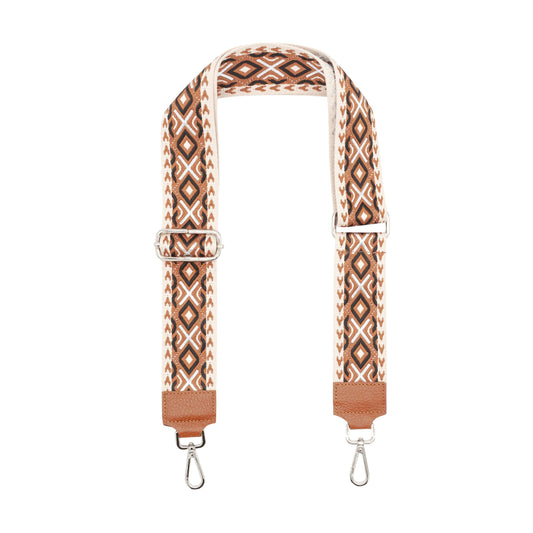 Seasons of April Cognac Woven Leather Adjustable Shoulder Strap for Handbags