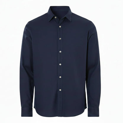 Livergy Men’s Linen‑Cotton Shirt  Green Long Sleeve