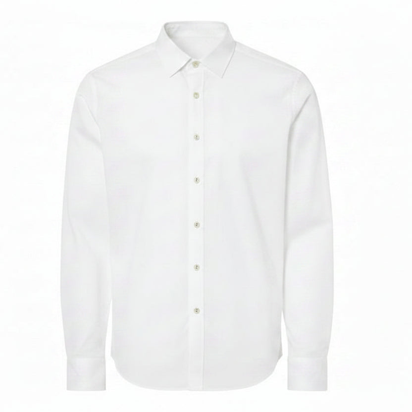 Livergy Men’s Linen‑Cotton Shirt  Green Long Sleeve