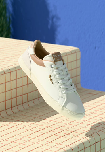 Pepe Jeans Kenton Court Men's Retro Style Trainers, Golden Ochre Brown, Durable Comfort Sneakers