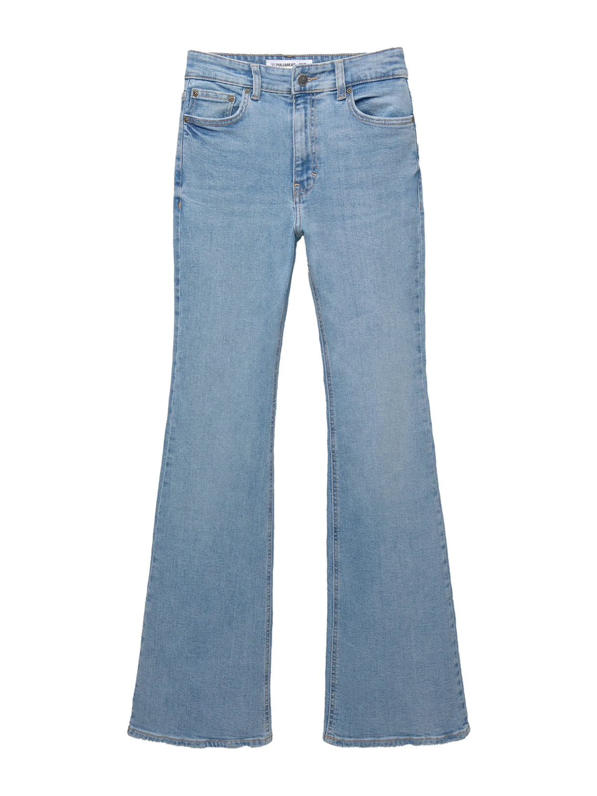 Pull&Bear Women's High-Waist Flared Blue Denim Jeans with Comfortable Fit - Gomix Brands Outlet