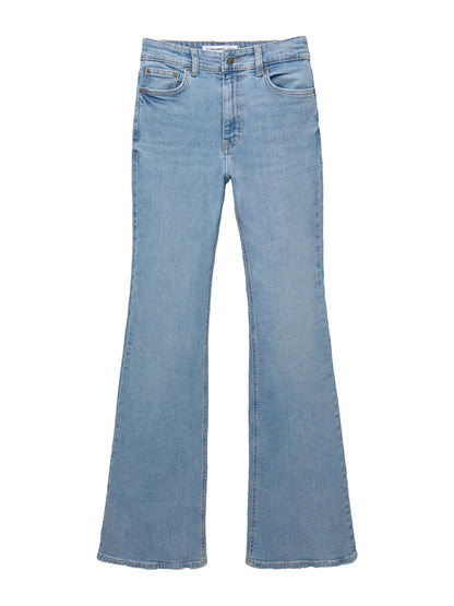 Pull&Bear Women's High-Waist Flared Blue Denim Jeans with Comfortable Fit - Gomix Brands Outlet