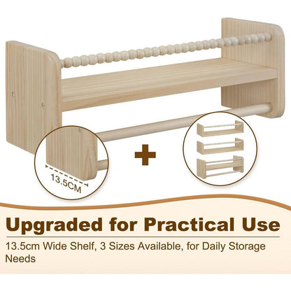 WOLTU 3-Piece Solid Pine Wood Floating Wall Shelves for Kids' Books & Toys