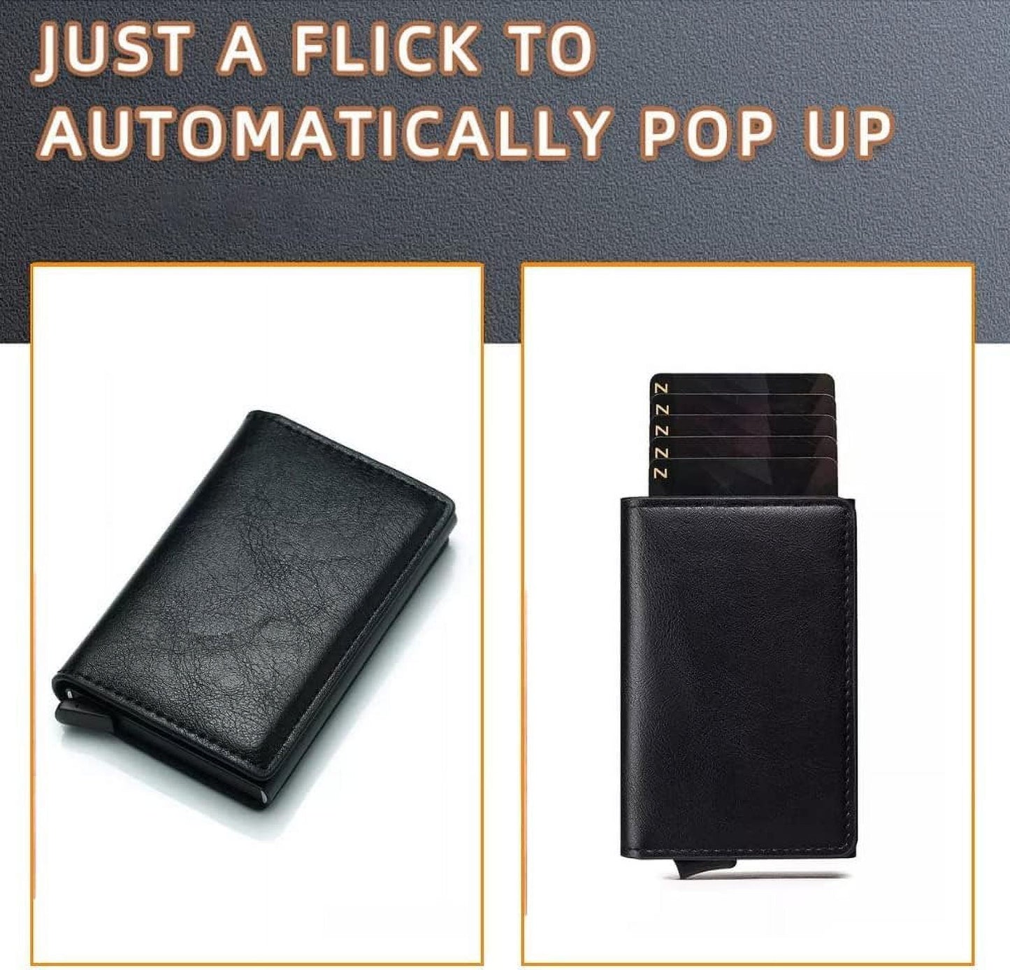 Sleek Minimalist Pop-Up RFID Blocking Wallet, Holds 14 Cards, for Men & Women