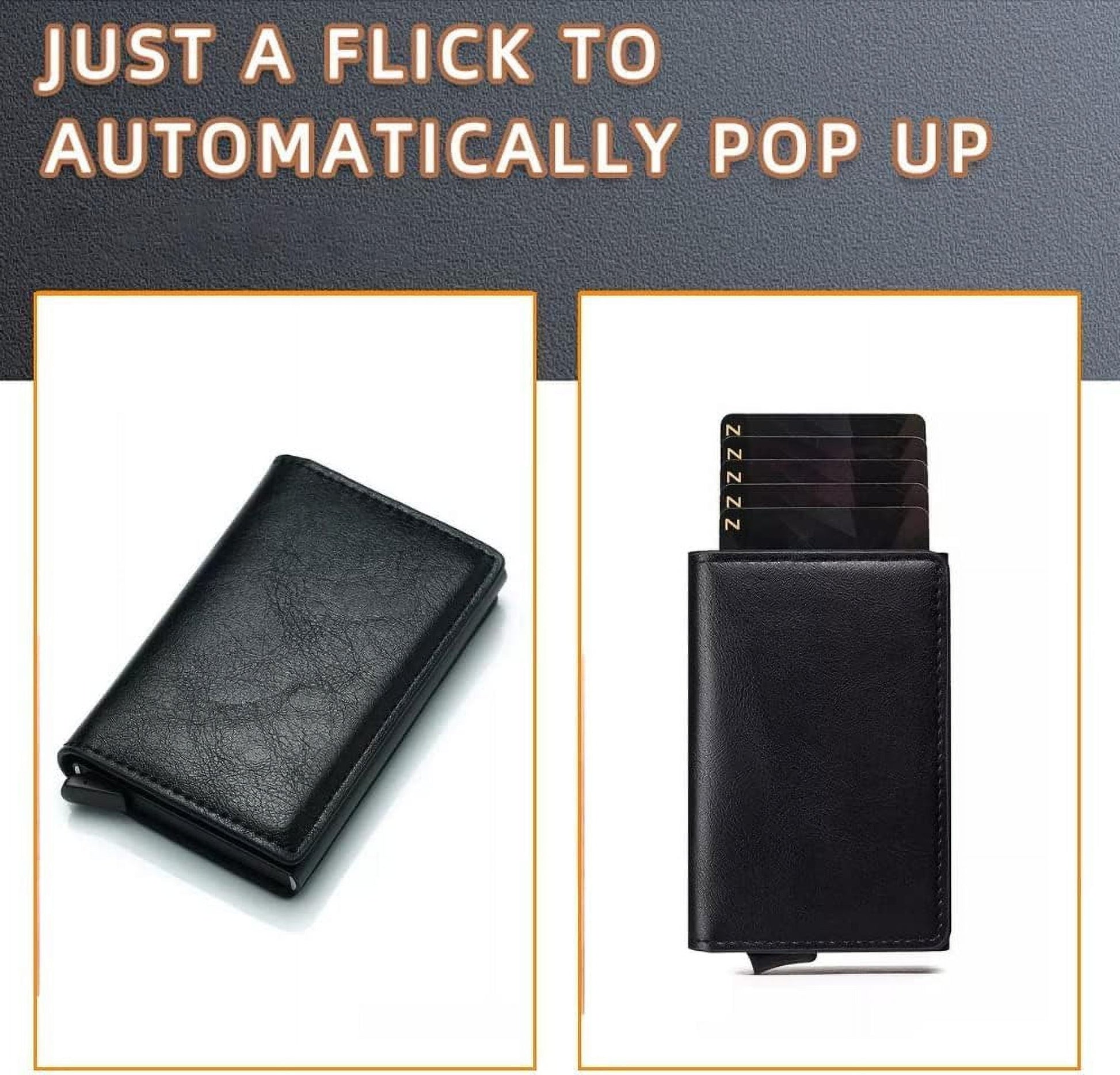 Sleek Minimalist Pop-Up RFID Blocking Wallet, Holds 14 Cards, for Men & Women