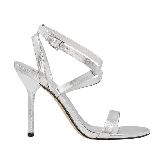 Women's Michael Kors Asha Metallic Foil Leather Ankle Strap Sandals