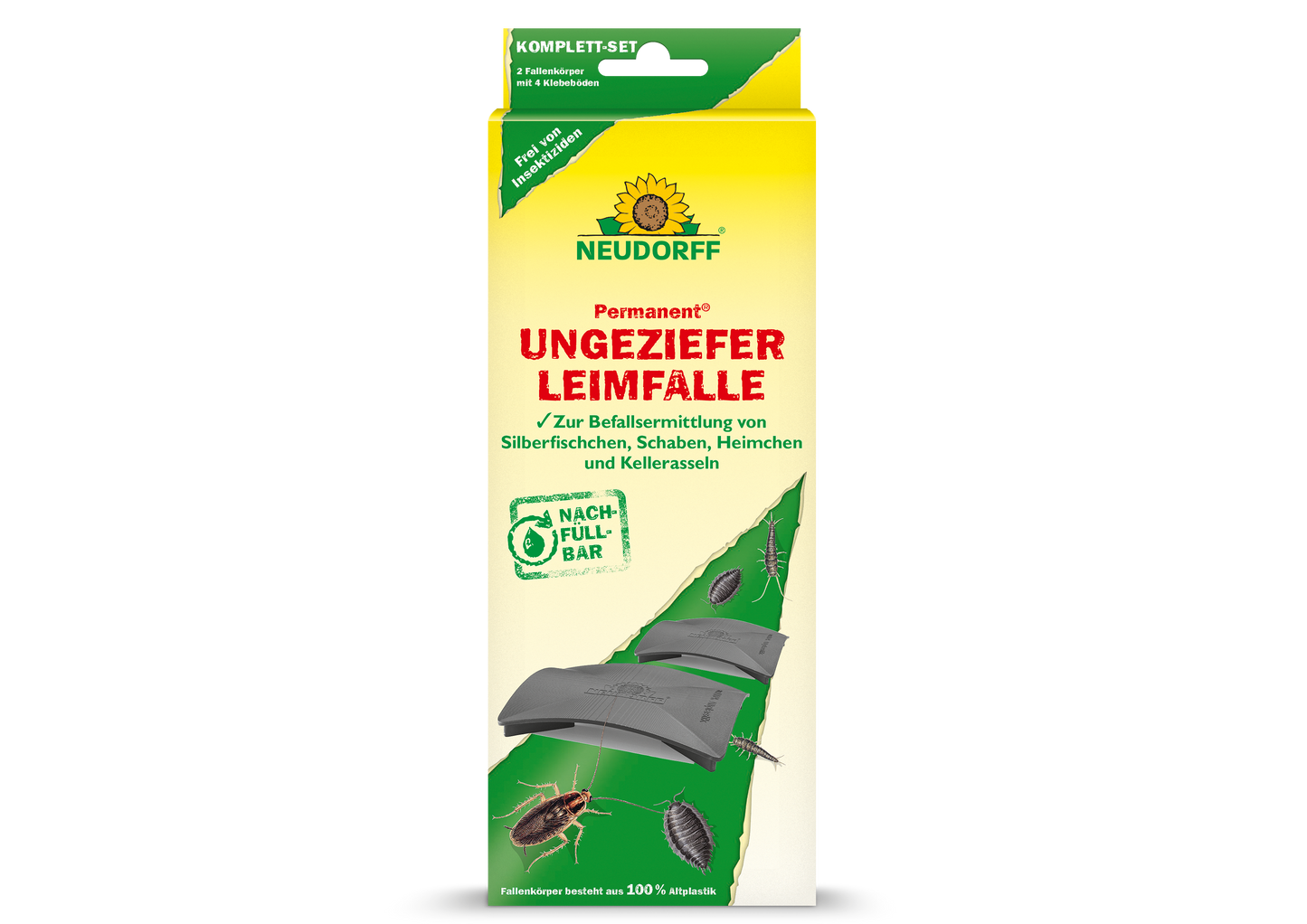 Neudorff Permanent Non-Toxic Insect Glue Trap for Silverfish, Cockroaches, Crickets, Woodlice