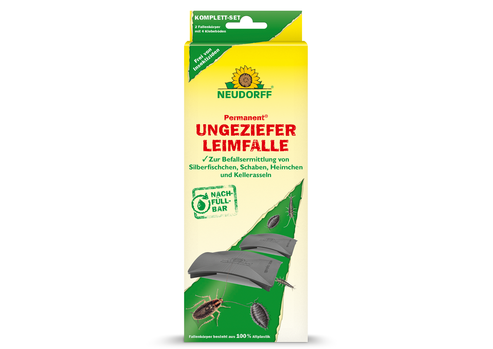 Neudorff Permanent Non-Toxic Insect Glue Trap for Silverfish, Cockroaches, Crickets, Woodlice