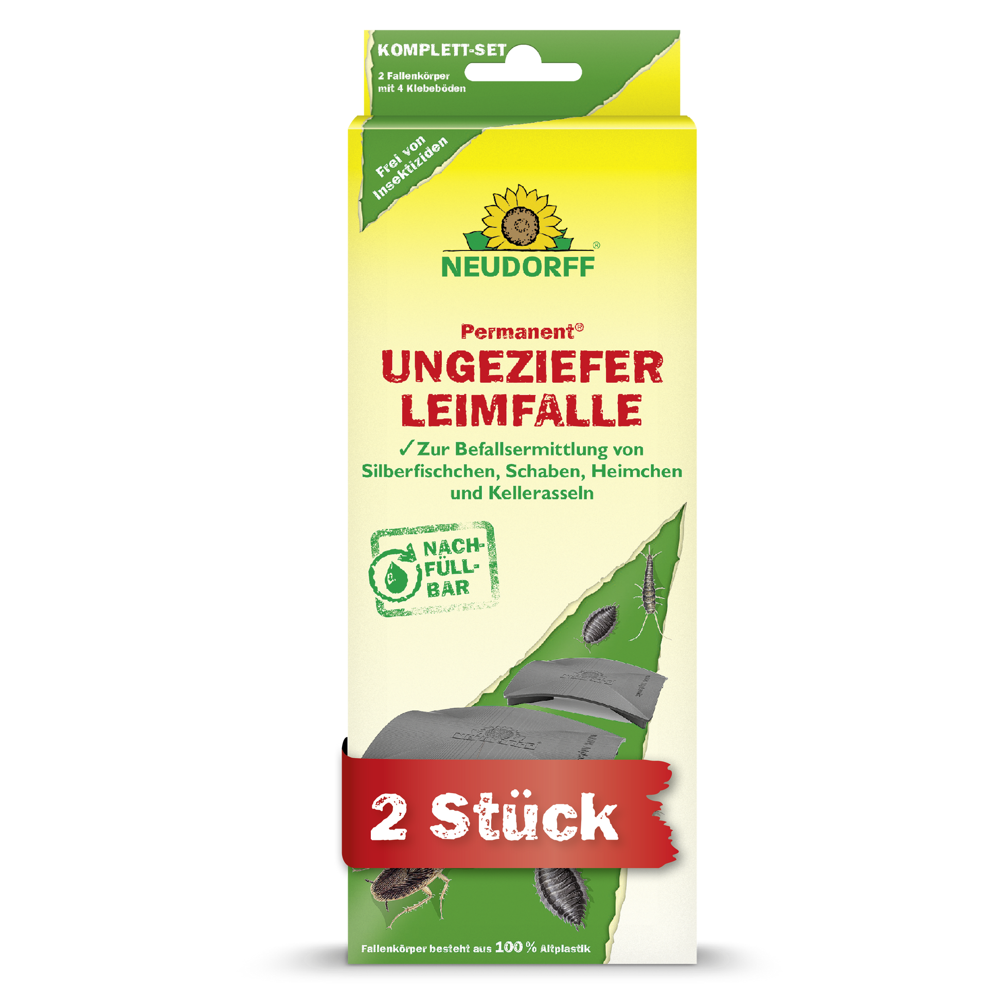 Neudorff Permanent Non-Toxic Insect Glue Trap for Silverfish, Cockroaches, Crickets, Woodlice