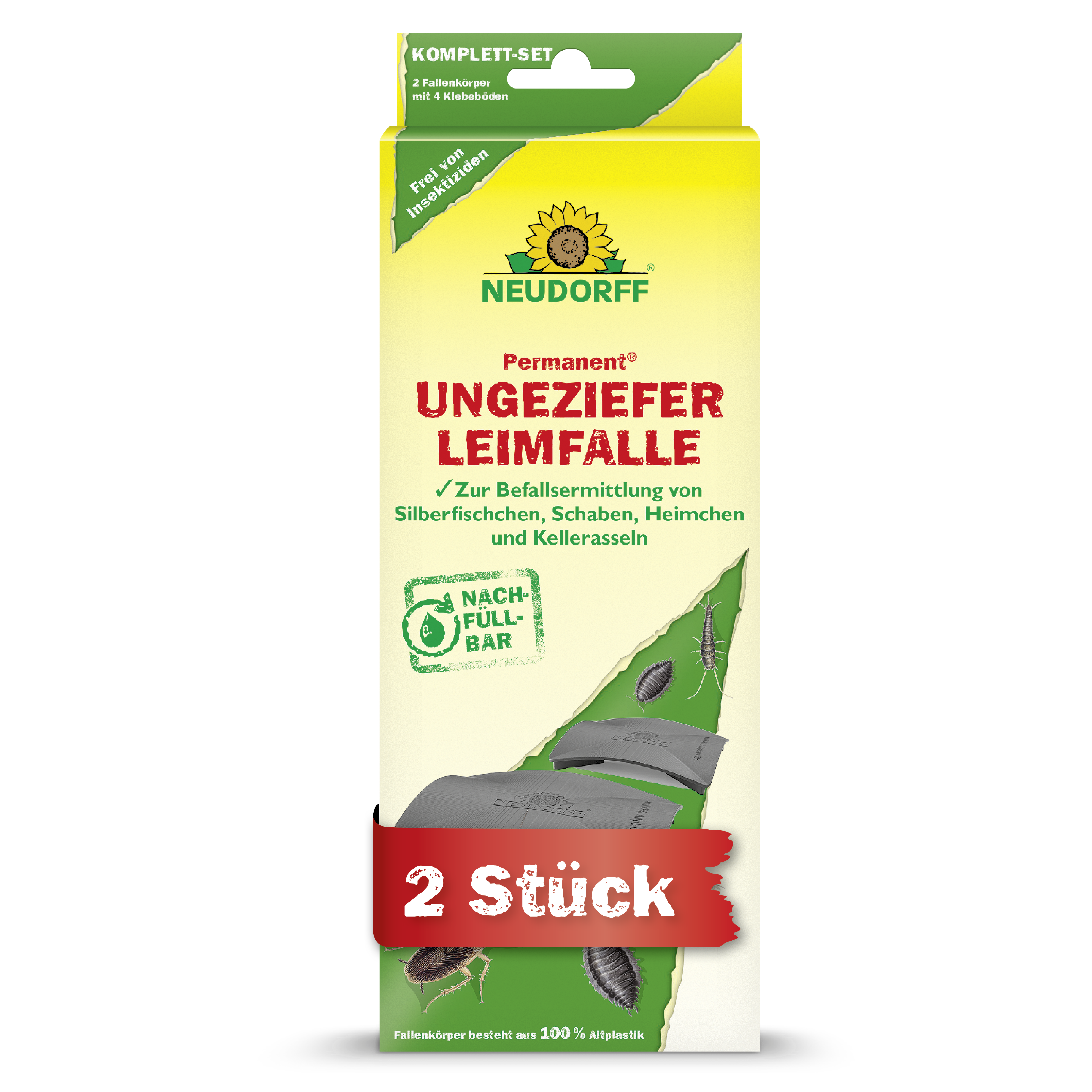 Neudorff Permanent Non-Toxic Insect Glue Trap for Silverfish, Cockroaches, Crickets, Woodlice