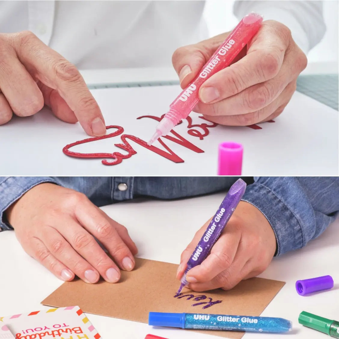 Uhu Glitter Glue 6 Pack 10ml Tubes