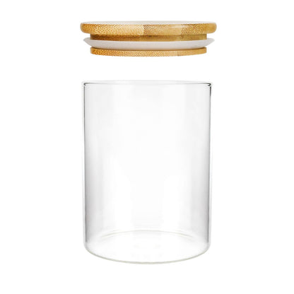 18oz (532ml) Bamboo Lid Glass Spice Jar – Eco-Friendly Kitchen Storage