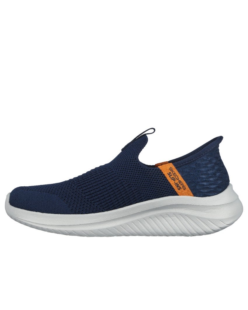 Kids' Skechers Ultra Flex 3.0 Smooth Step Navy Slip-On Athletic Shoes