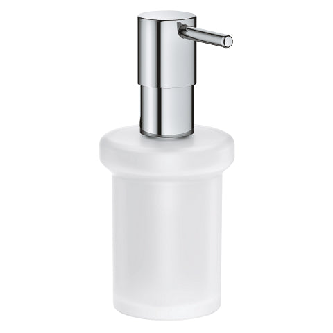 GROHE Essentials Chrome Bathroom Soap Dispenser, Durable Glass Metal, 5.4oz Capacity