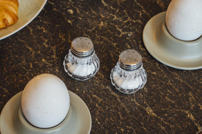 Compact Stainless Steel Mini Shaker Set with Glass Lids - 3 Pieces