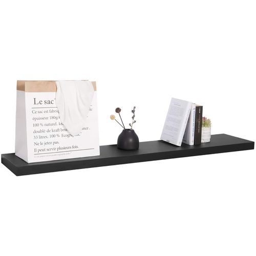 WOLTU Black Wood Floating Wall Shelf for Home Storage and Display