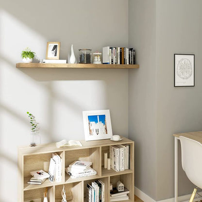 Rustic Brown Floating Wall Shelf, Durable 1.5-inch Thick for CDs, DVDs