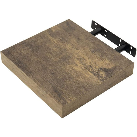 Rustic Brown Floating Wall Shelf, Durable 1.5-inch Thick for CDs, DVDs