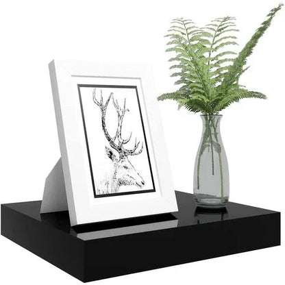 WOLTU Modern Black Floating Wall Shelf - E1 MDF Wood, Easy Install, 9.8 Inch - Gomix Brands Outlet