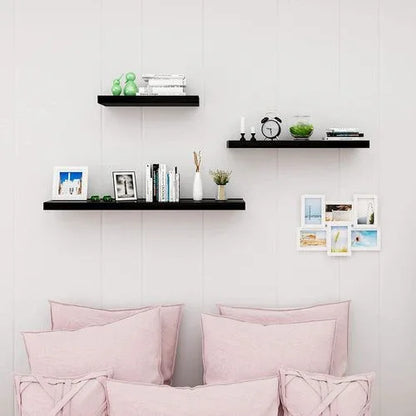 WOLTU Modern Black Floating Wall Shelf - E1 MDF Wood, Easy Install, 9.8 Inch - Gomix Brands Outlet