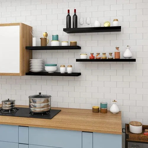 WOLTU Modern Black Floating Wall Shelf - E1 MDF Wood, Easy Install, 9.8 Inch - Gomix Brands Outlet