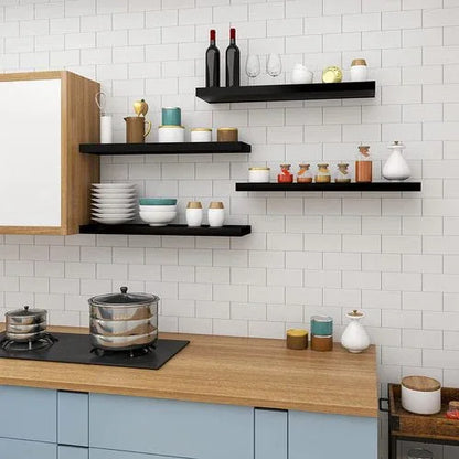 WOLTU Modern Black Floating Wall Shelf - E1 MDF Wood, Easy Install, 9.8 Inch - Gomix Brands Outlet