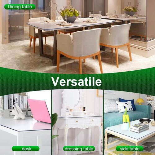 WOLTU Durable 2mm Transparent PVC Tablecloth - Waterproof, Scratch-Resistant, Easy Clean