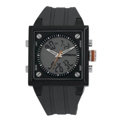 Rugged Men's Cepheus CP900-622B Quartz Watch: Durable Silicone Strap, Black Dial