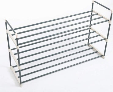 WOLTU Beige 3‑Tier Shoe Rack – Sturdy Steel‑Plastic Organizer for Up to 15 Pairs