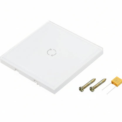 MECCANIXITY White Touch Lamp Switch 86mm Tempered Glass Panel